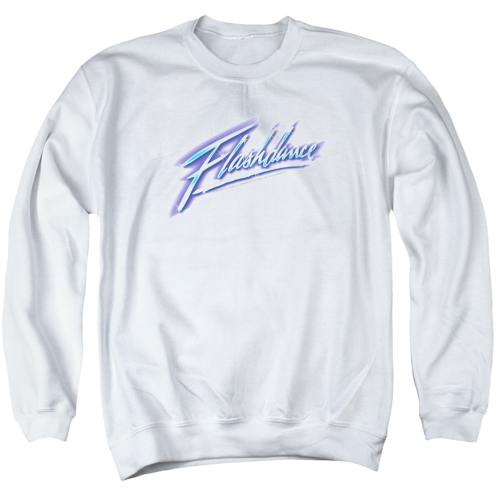 PAR206-AS-3 Flashdance Logo Adult Crewneck Sweatshirt, White - Large
