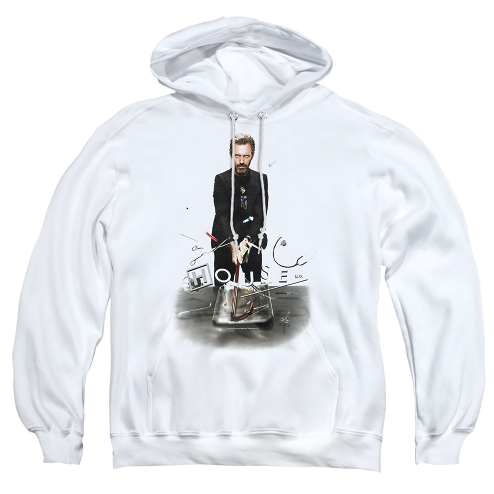 NBC735-AFTH-2 House Hit it Adult Pullover Hoodie, White - Medium