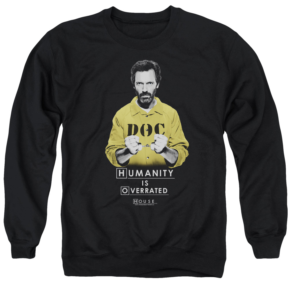NBC687-AS-2 House Humanity Adult Crewneck Sweatshirt, Black - Medium