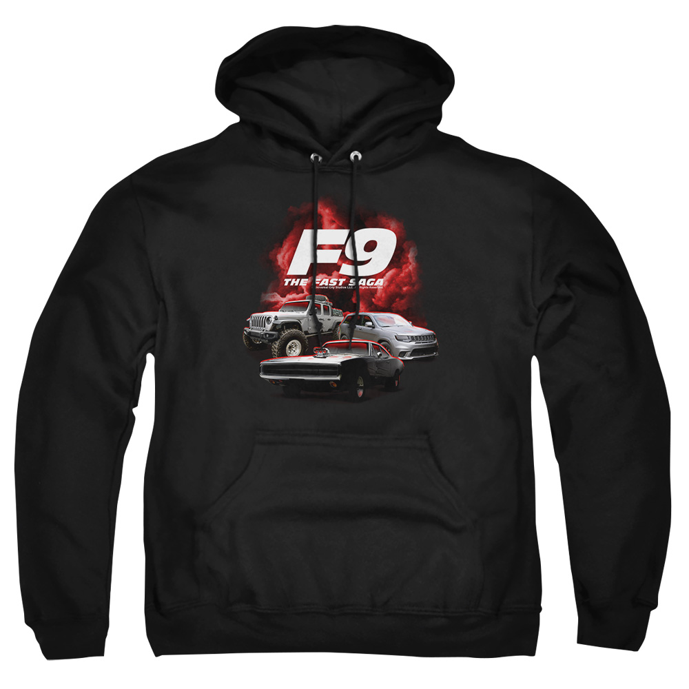 UNI1954-AFTH-2 Fast & The Furious 9 Car Group Adult Pullover Hoodie, Black - Medium