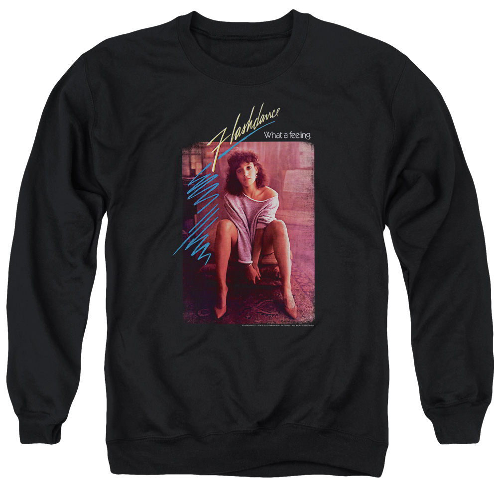 PAR207-AS-5 Flashdance Title Adult Crewneck Sweatshirt, Black - 2X
