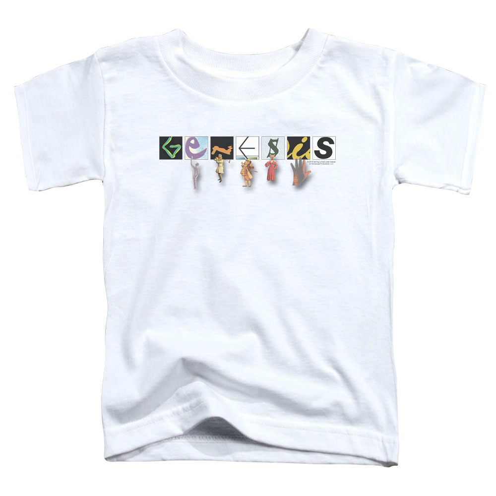 PERRY142-TT-2 Genesis Logo Toddler Short Sleeve T-Shirt, White - Medium 3T