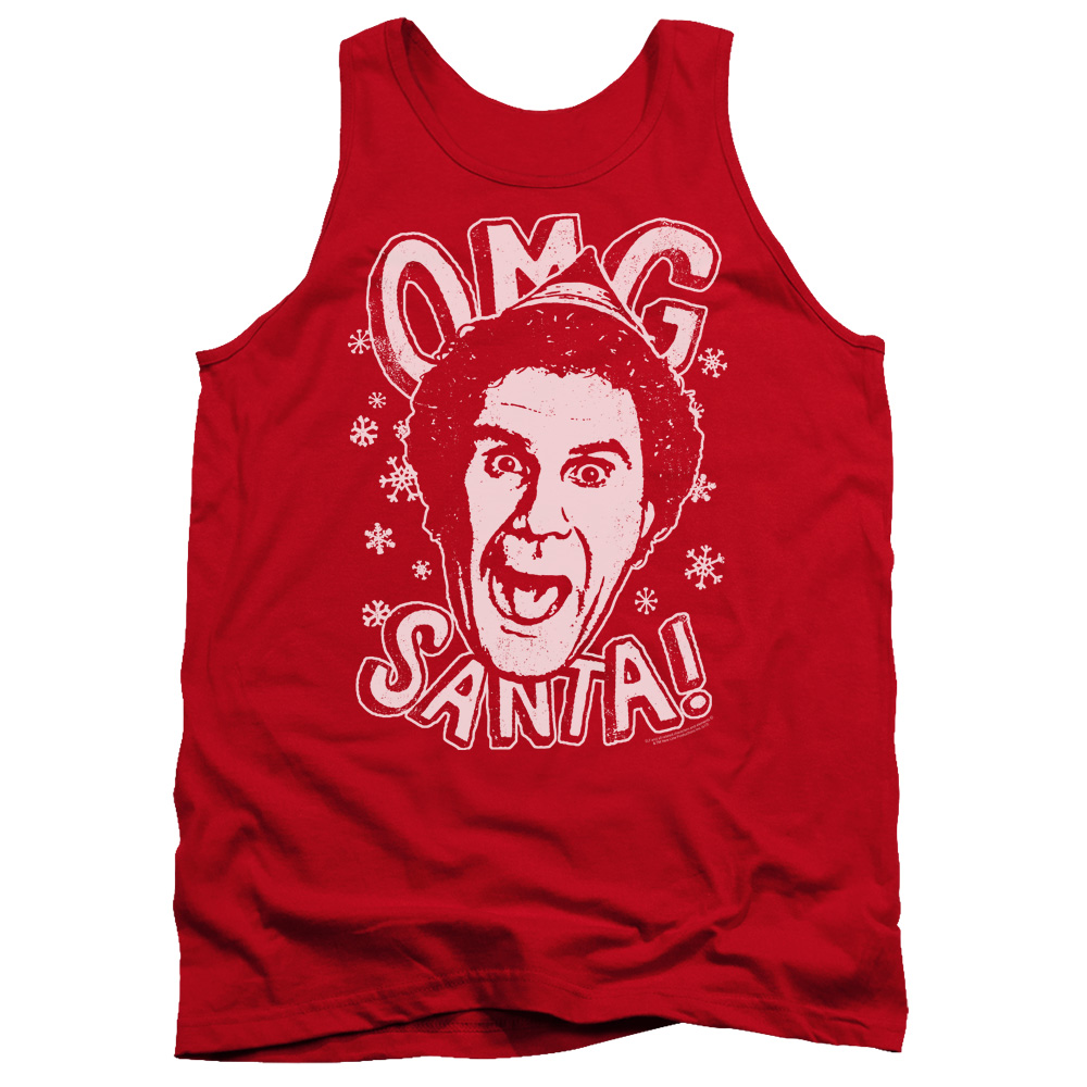 WBM642-TK-2 ELF Omg Santa Adult Tank Top, Red - Medium