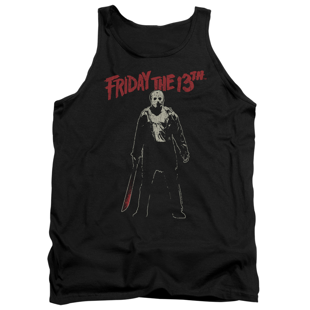 WBM733-TK-2 Friday The 13th Chchch Ahahah Adult Tank Top, Black - Medium