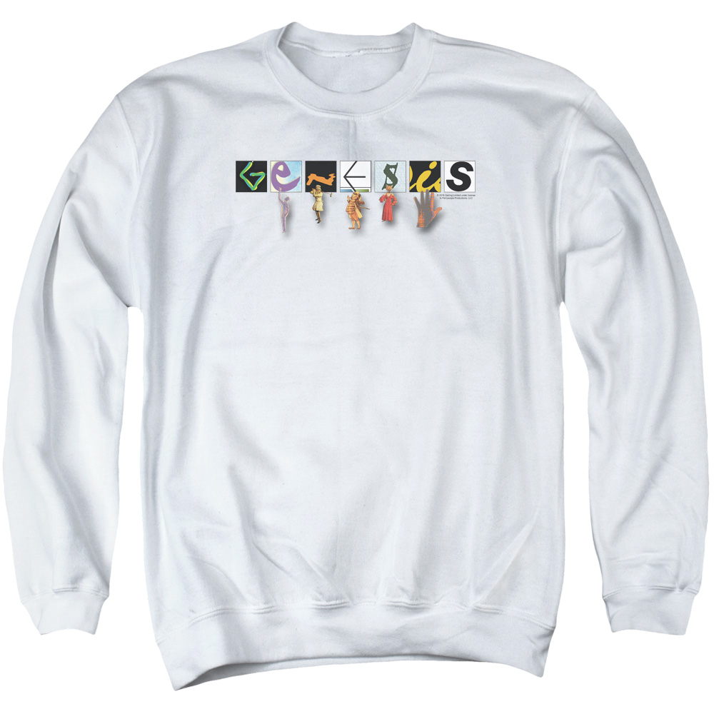 PERRY142-AS-1 Genesis Logo Adult Crewneck Sweatshirt, White - Small