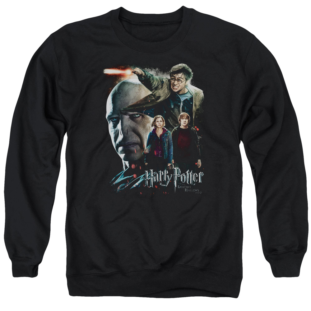 HP8065-AS-2 Harry Potter Final Fight Adult Crewneck Sweatshirt, Black - Medium