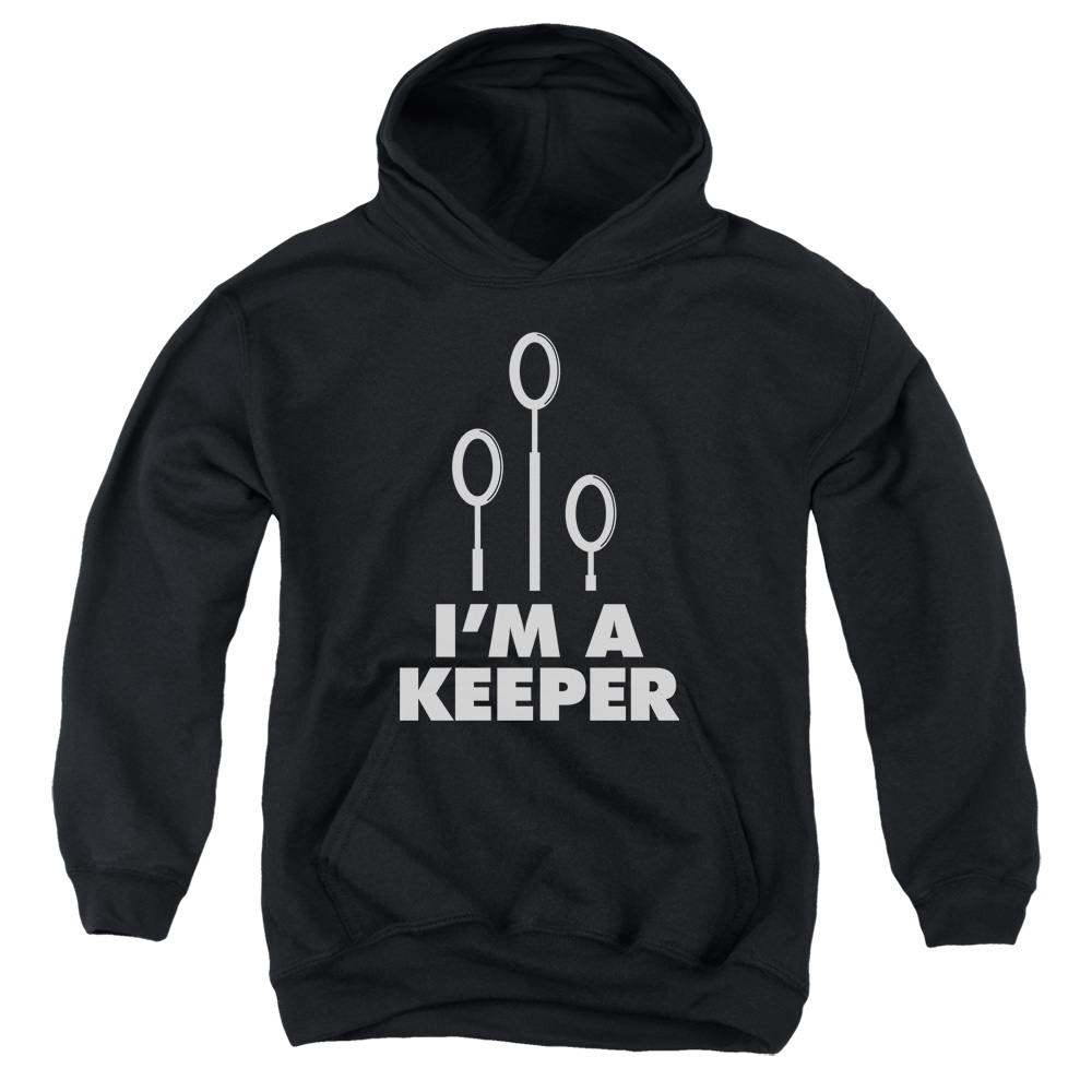 HP8076-YFTH-1 Harry Potter Keeper Youth Hooded Sweatshirt, Black - Small