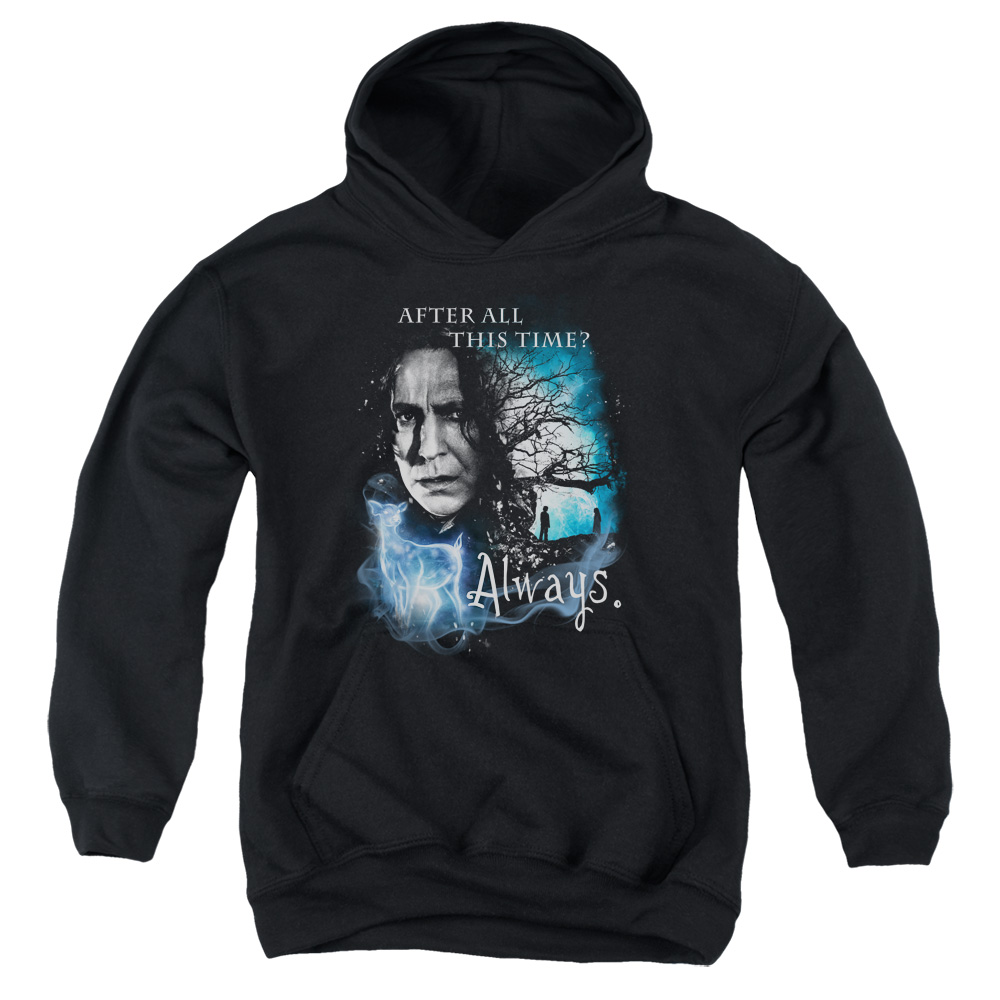 HP8101-YFTH-2 Harry Potter Always Youth Hooded Sweatshirt, Black - Medium