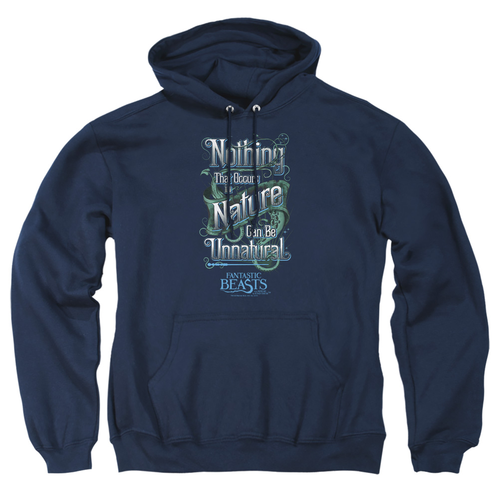 WB233B-AFTH-1 Fantastic Beasts Unnatural Adult Pullover Hoodie, Navy - Small