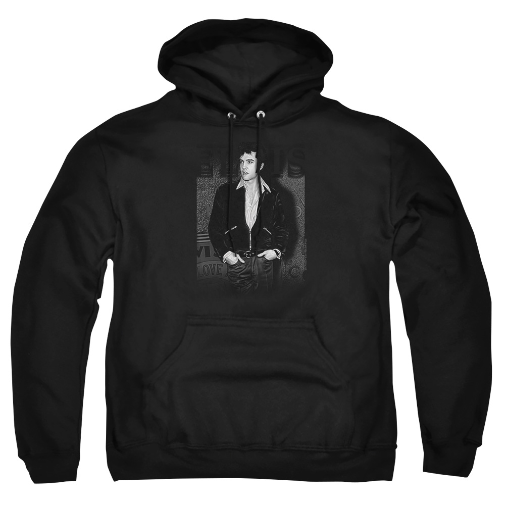 ELV271-AFTH-4 Elvis Presley Just Cool Adult Pullover Hoodie, Black - Extra Large