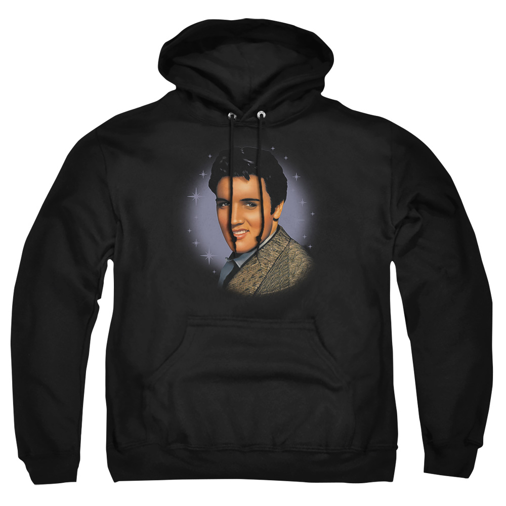 ELV269-AFTH-5 Elvis Presley Starlite Adult Pullover Hoodie, Black - 2X