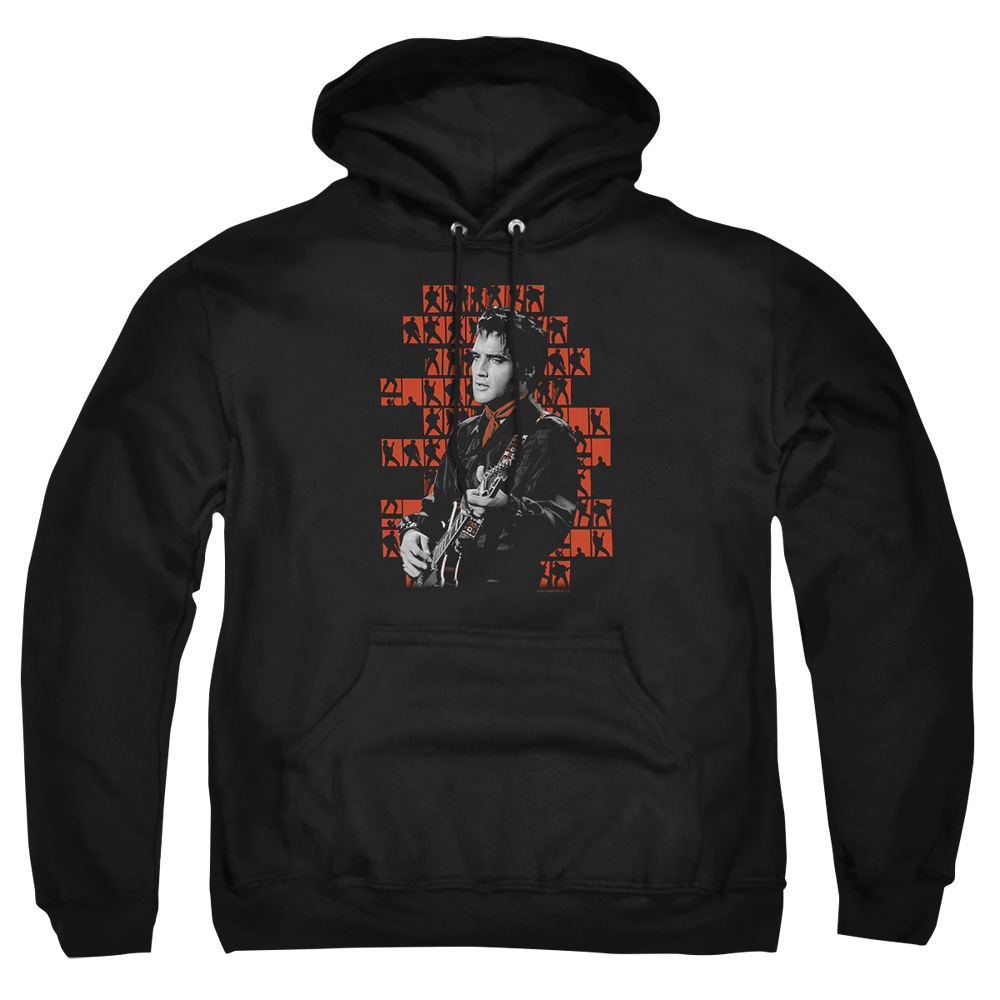 ELV418-AFTH-2 Elvis Presley 1968 Adult Pullover Hoodie, Black - Medium