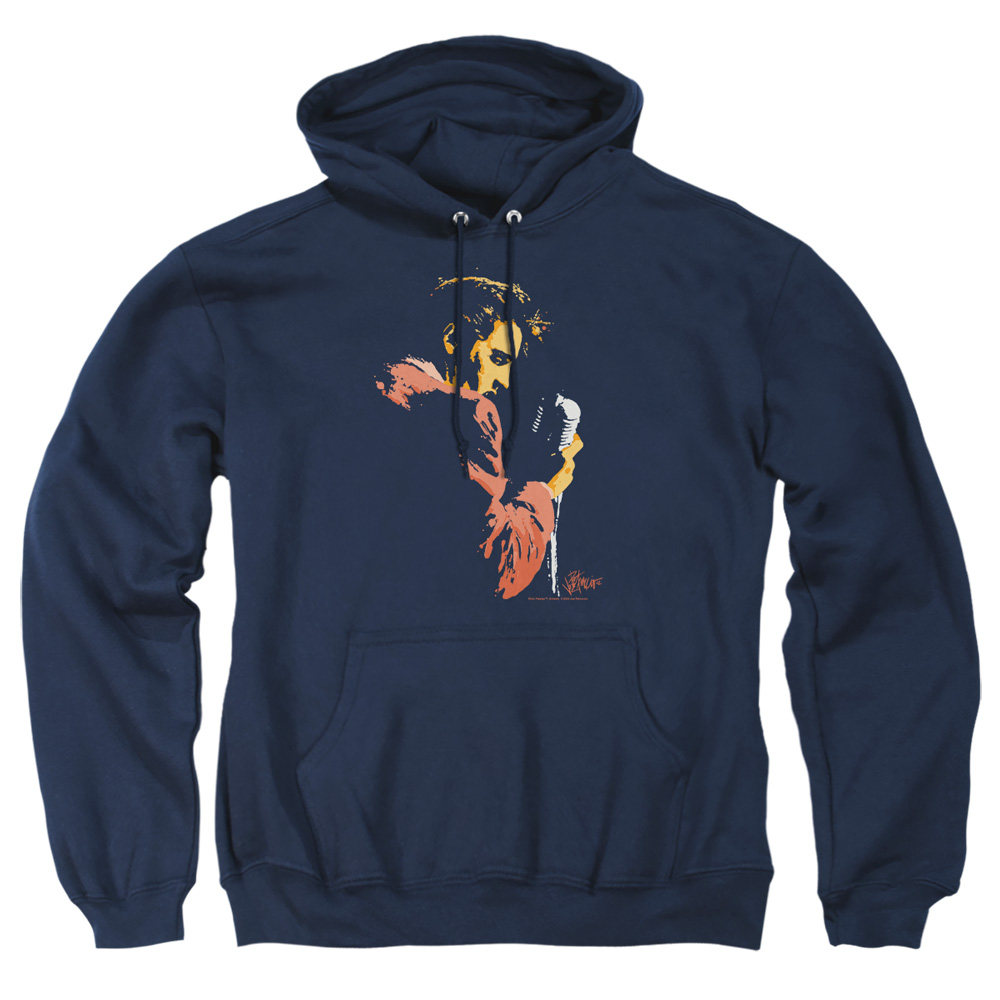 ELV567-AFTH-4 Elvis Presley Early Adult Pullover Hoodie, Navy - Extra Large
