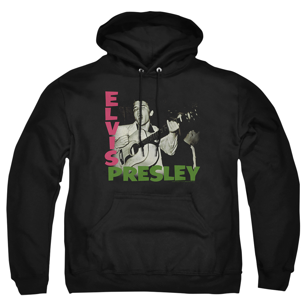 ELV660-AFTH-2 Elvis Presley Album Adult Pullover Hoodie, Black - Medium