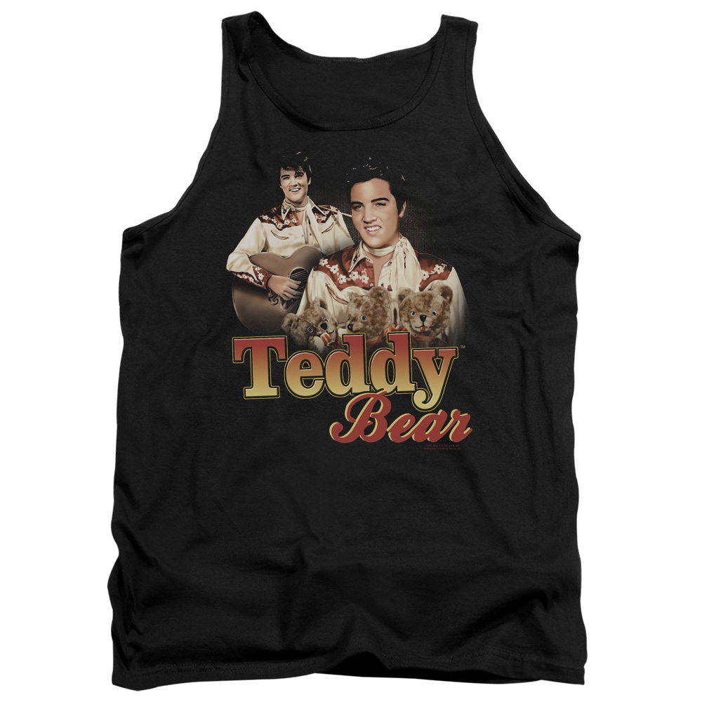 ELV701-TK-2 Elvis Presley Teddy Bear Adult Tank Top, Black - Medium