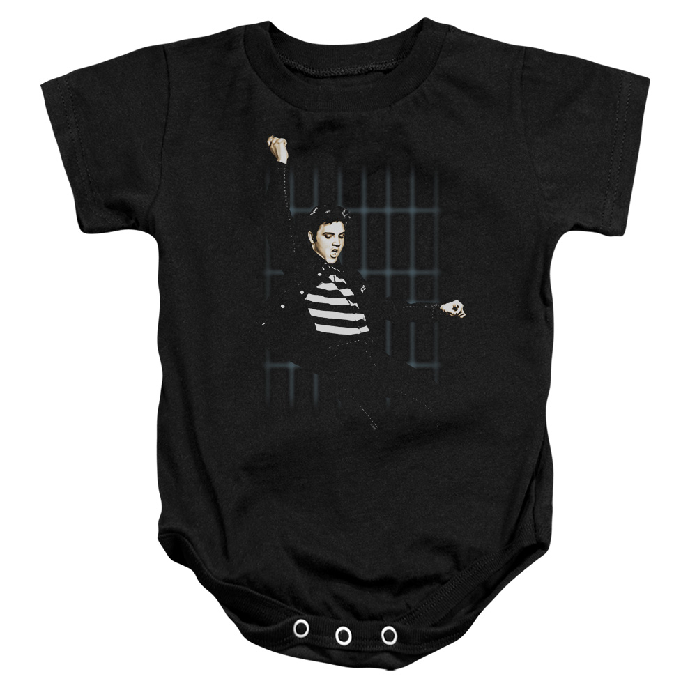 ELV725-SS-2 Elvis Presley Blue Bars Infant Snapsuit, Black - Medium - 12 Month
