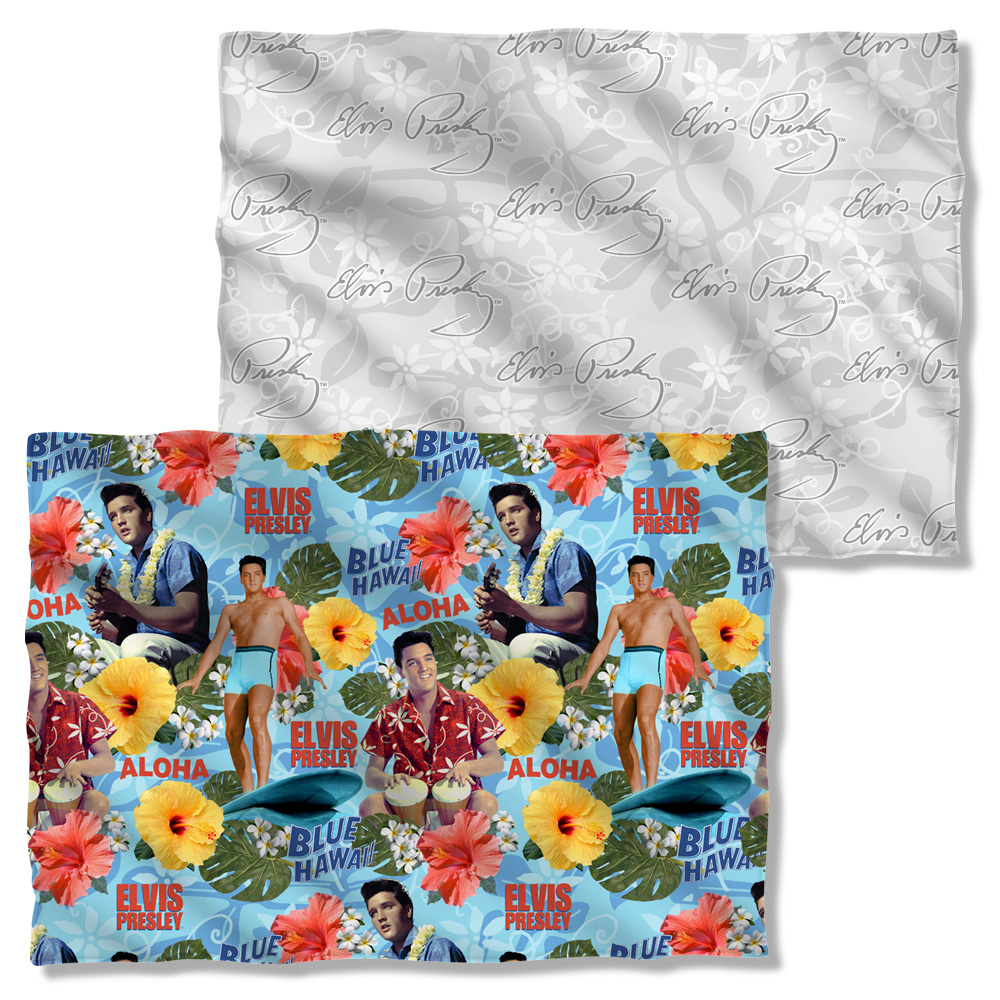 ELV830FB-PLO1-0 Elvis Presley Blue Hawaii Pillow Case, White - 20 x 28 in.