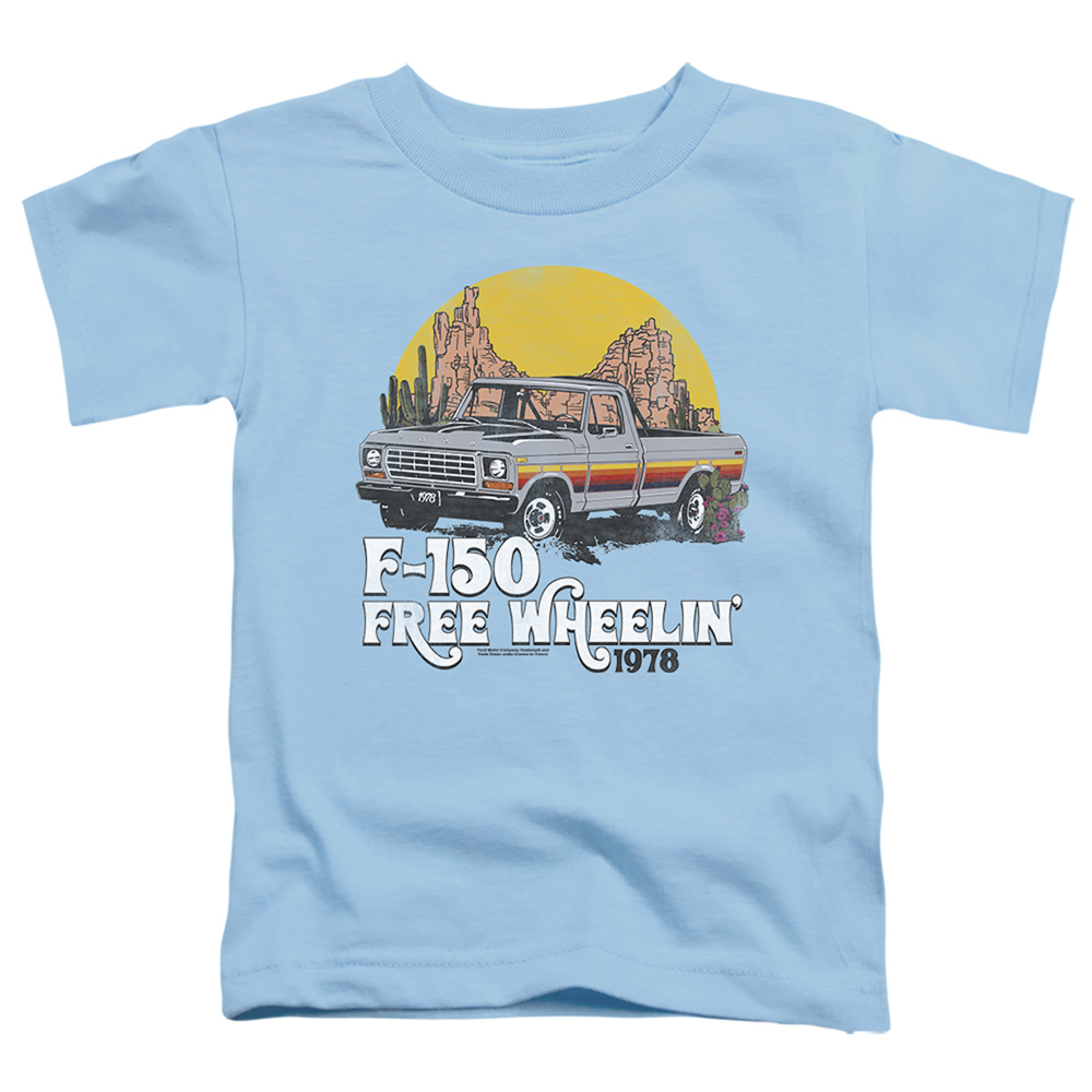 FORD10003-TT-2 Ford Bronco F150 Desert Ride Toddler Short Sleeve T-Shirt, Light Blue - Medium 3T