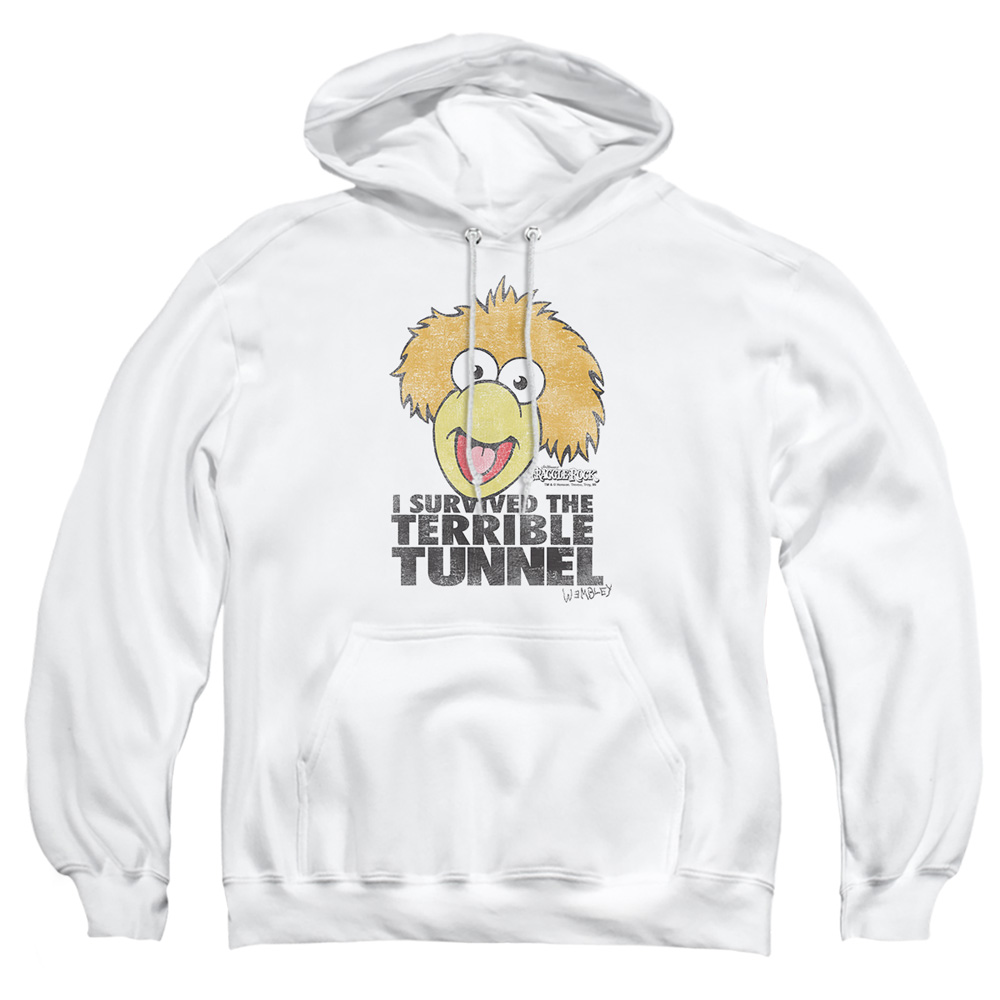 FR113-AFTH-2 Fraggle Rock Terrible Tunnel Adult Pullover Hoodie, White - Medium
