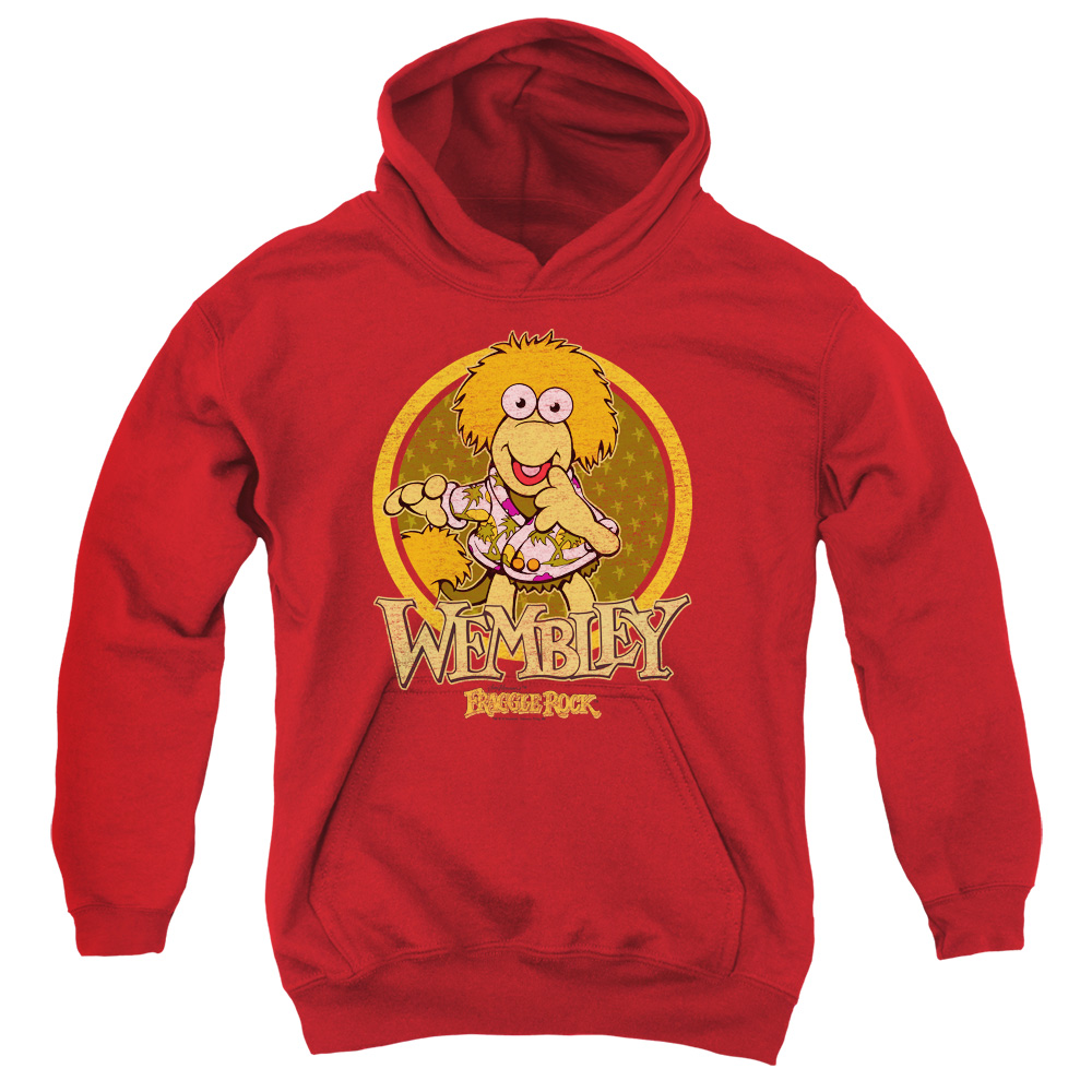 FR110-YFTH-3 Fraggle Rock Wembley Circle Youth Hooded Sweatshirt, Red - Large