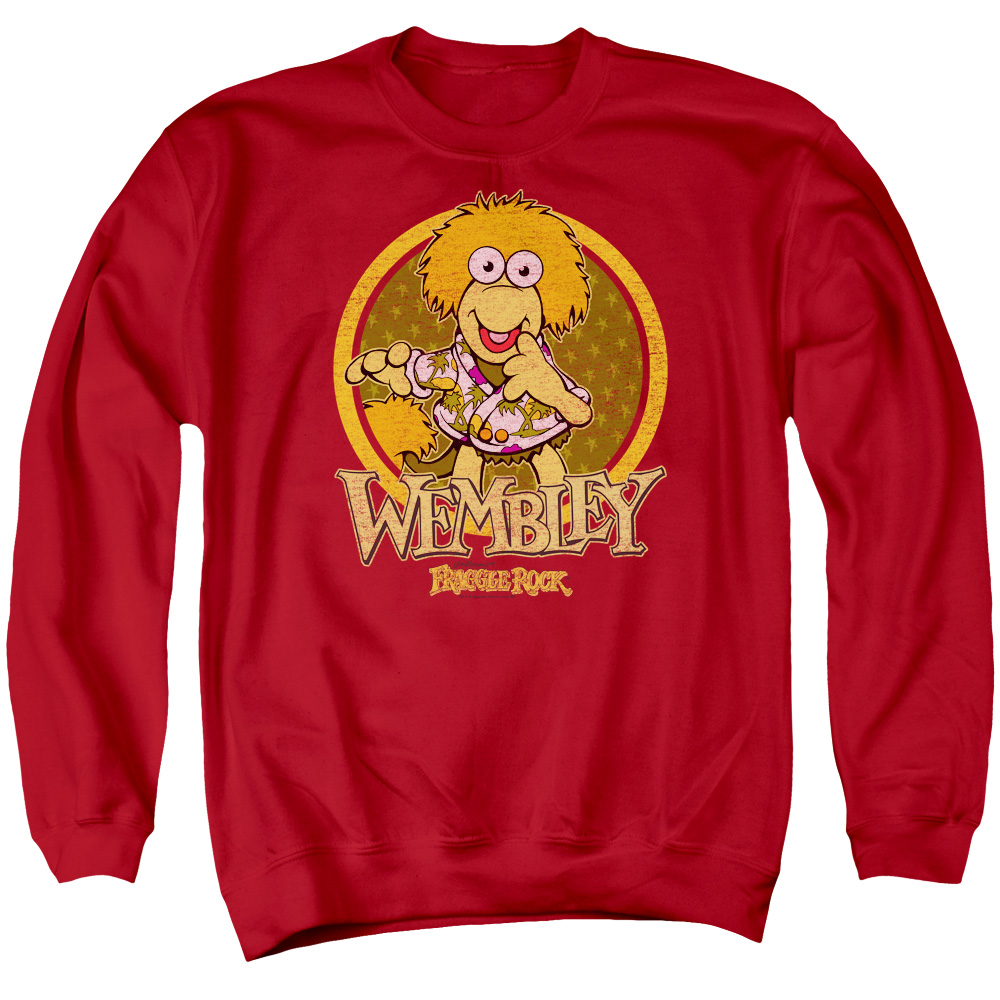 FR110-AS-2 Fraggle Rock Wembley Circle Adult Crewneck Sweatshirt, Red - Medium