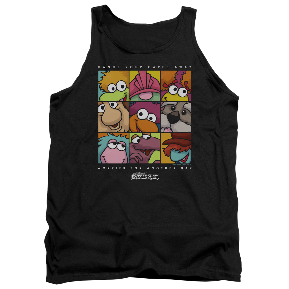 FR116-TK-2 Fraggle Rock Squared Adult Tank Top, Black - Medium