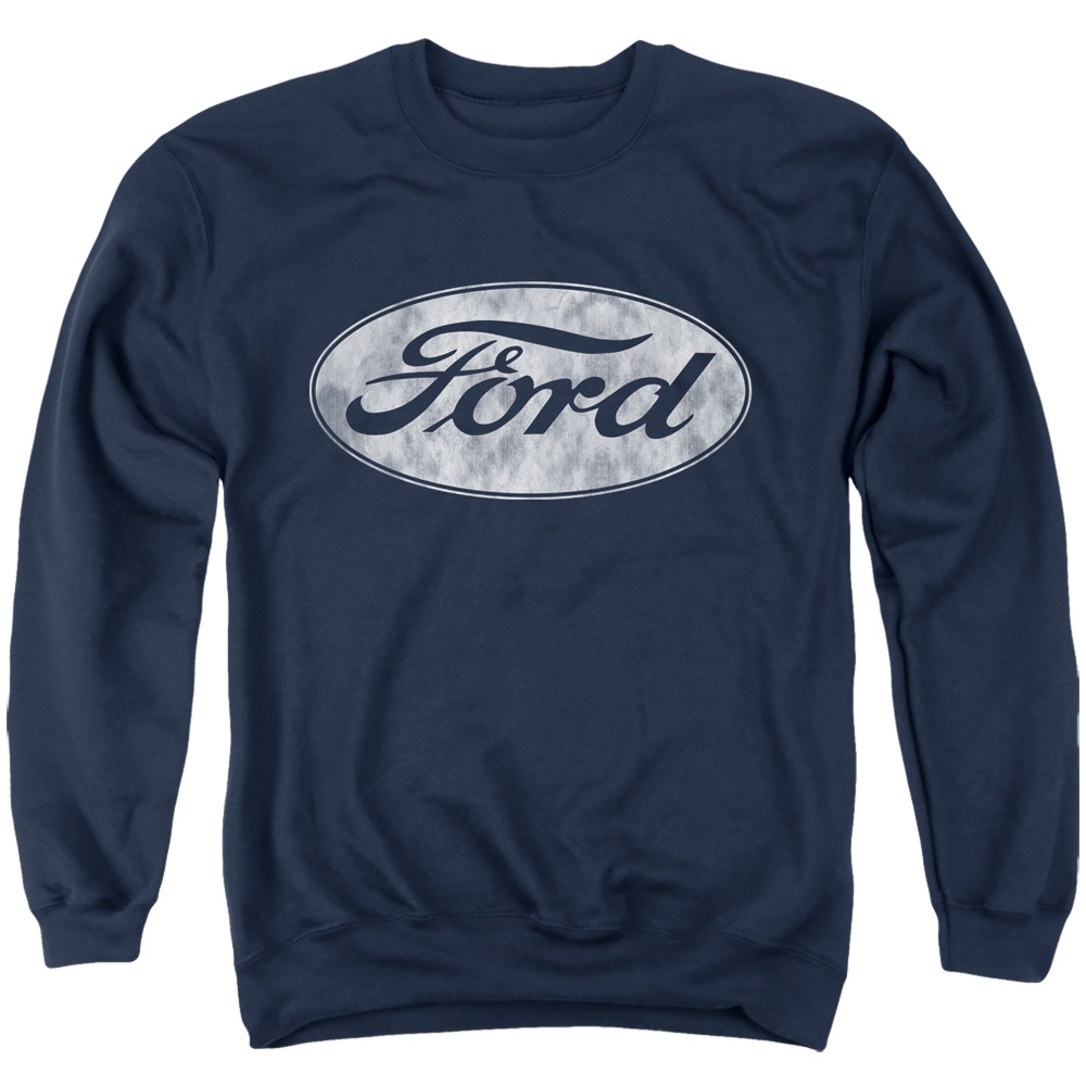 FORD286-AS-2 Ford Logo Adult Crewneck Sweatshirt, Navy - Medium