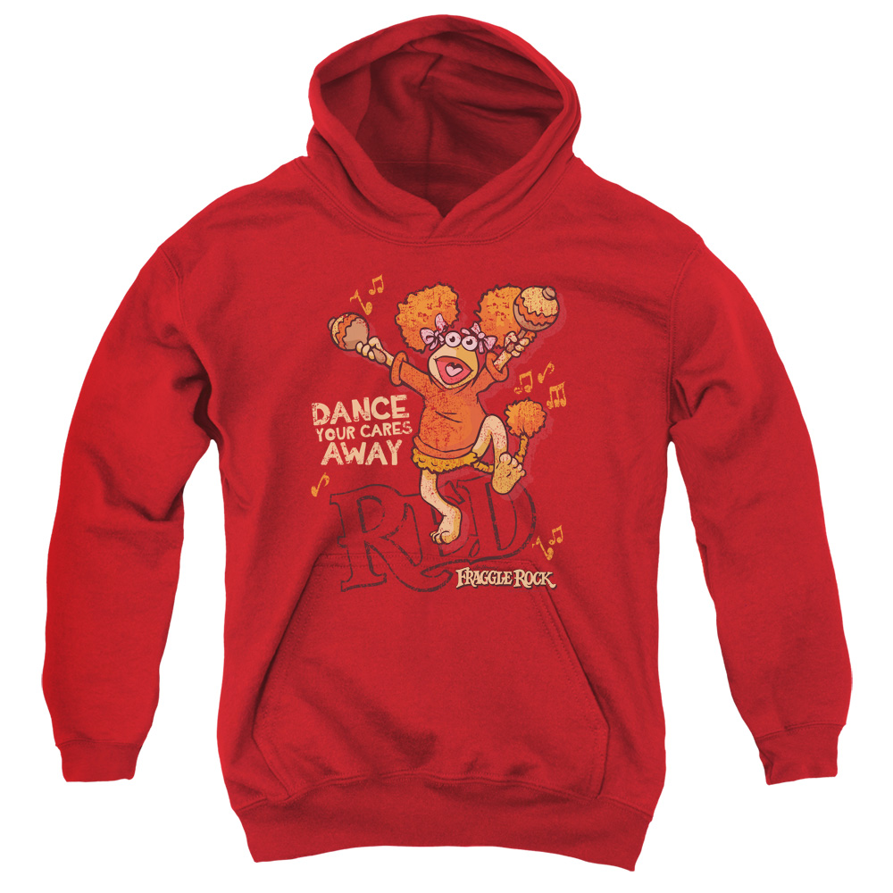 FR104-YFTH-3 Fraggle Rock Dance Youth Hooded Sweatshirt, Red - Large