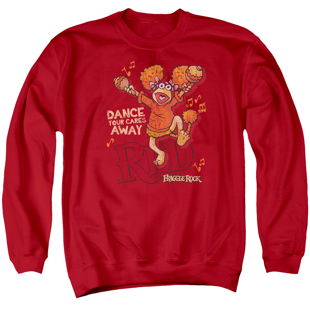 FR104-AS-2 Fraggle Rock Dance Adult Crewneck Sweatshirt, Red - Medium