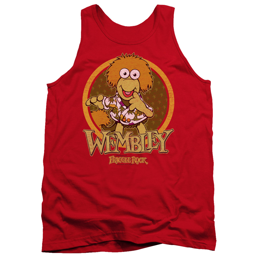 FR110-TK-2 Fraggle Rock Wembley Circle Adult Tank Top, Red - Medium