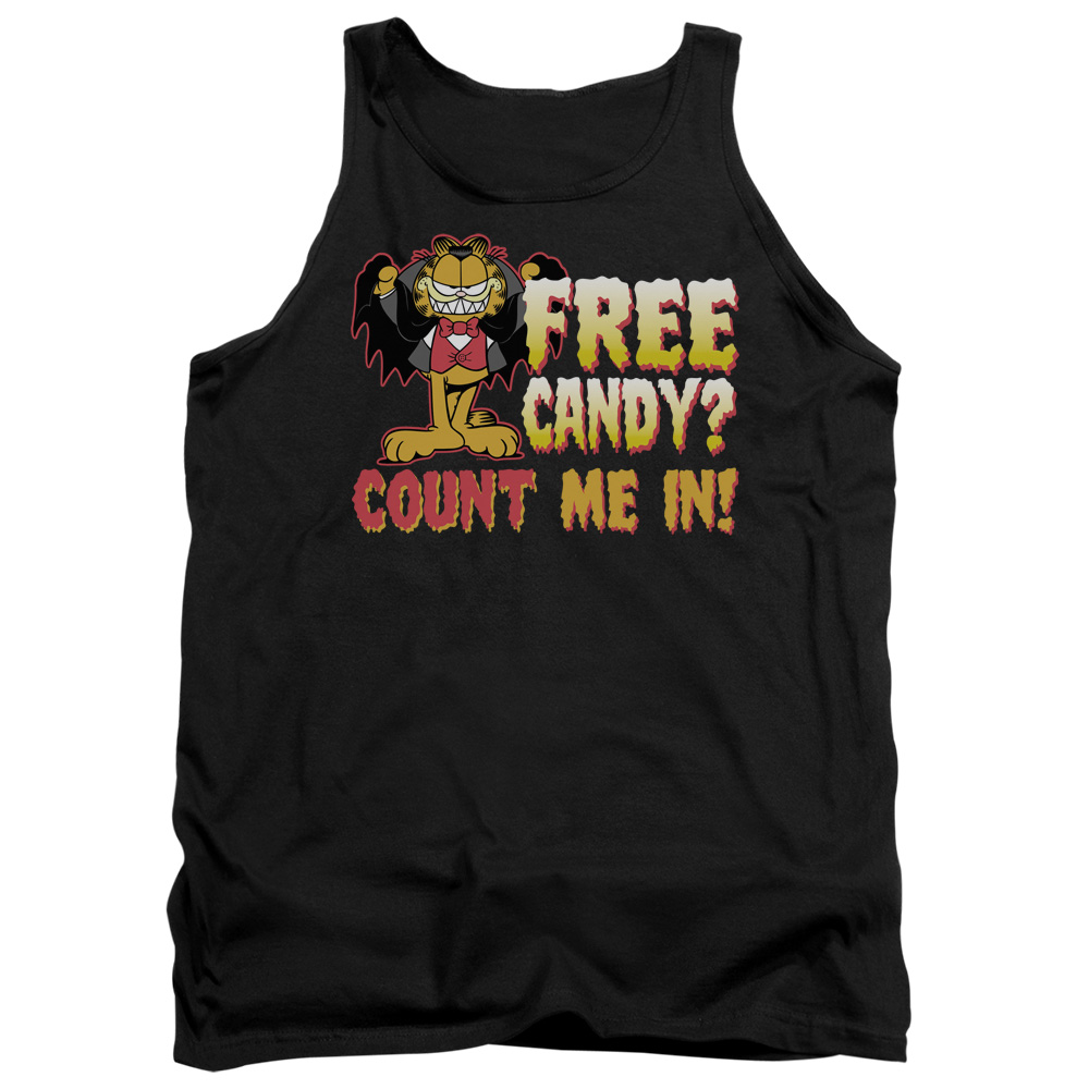GAR343-TK-2 Garfield Count Me in Adult Tank Top, Black - Medium