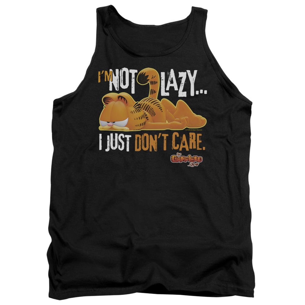 GAR453-TK-2 Garfield Not Lazy Adult Tank Top, Black - Medium