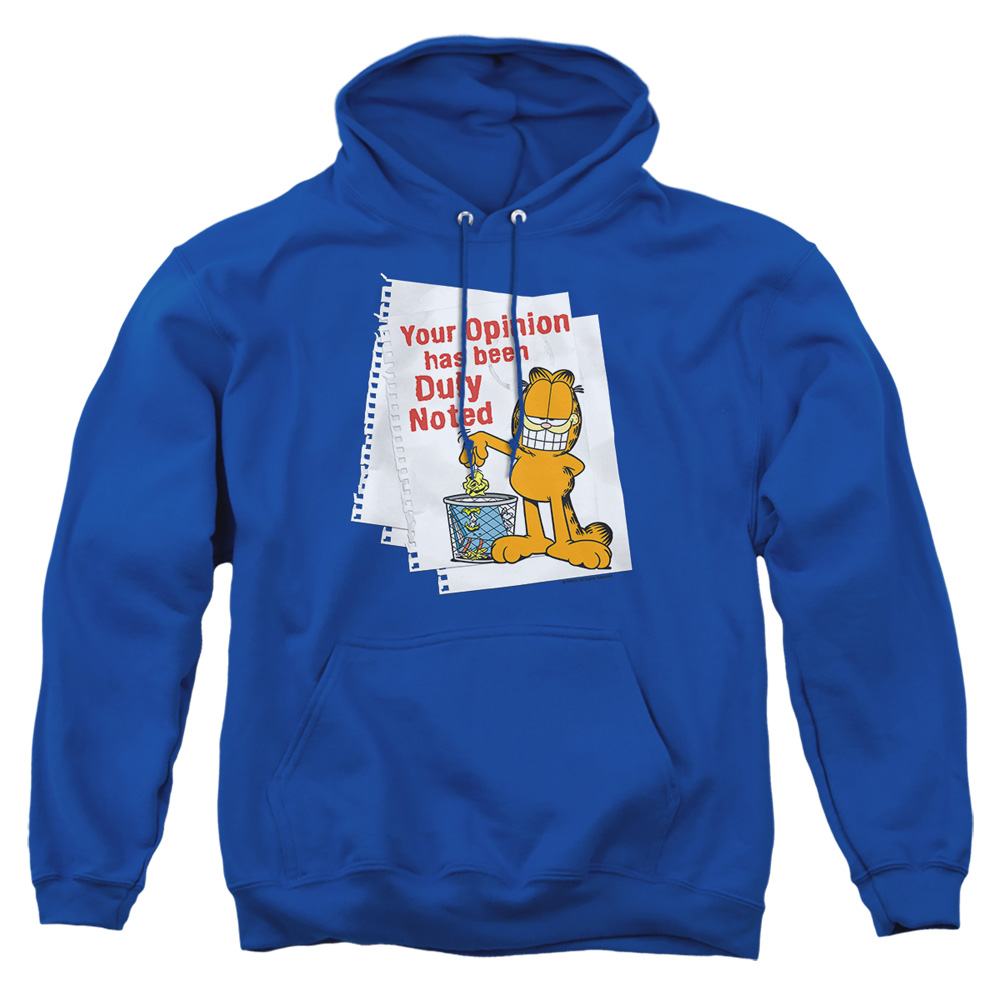 GAR467-AFTH-4 Garfield Duly Noted Adult Pullover Hoodie, Royal - Extra Large