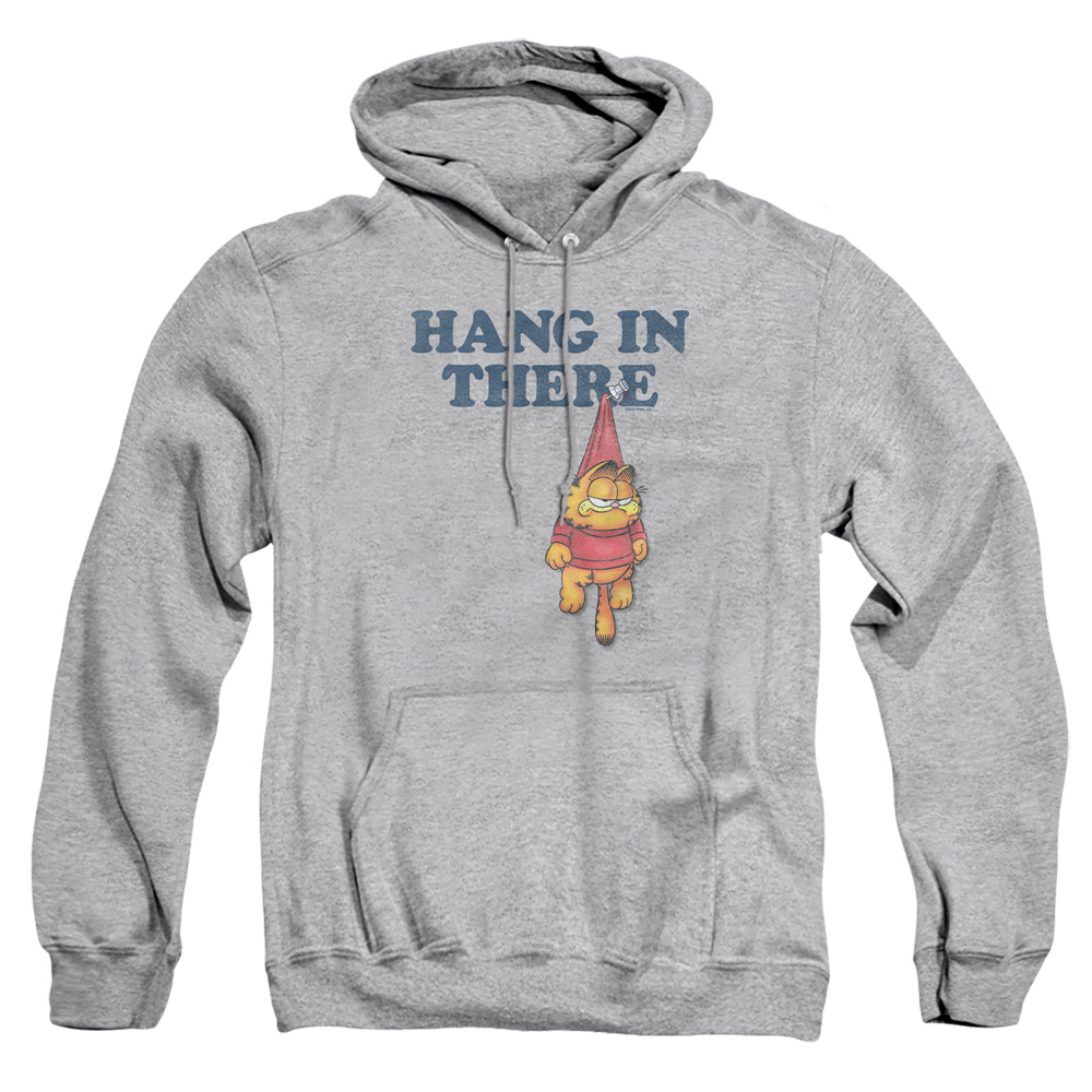 GAR715-AFTH-2 Garfield Hang in There Adult Pullover Hoodie, Athletic Heather - Medium