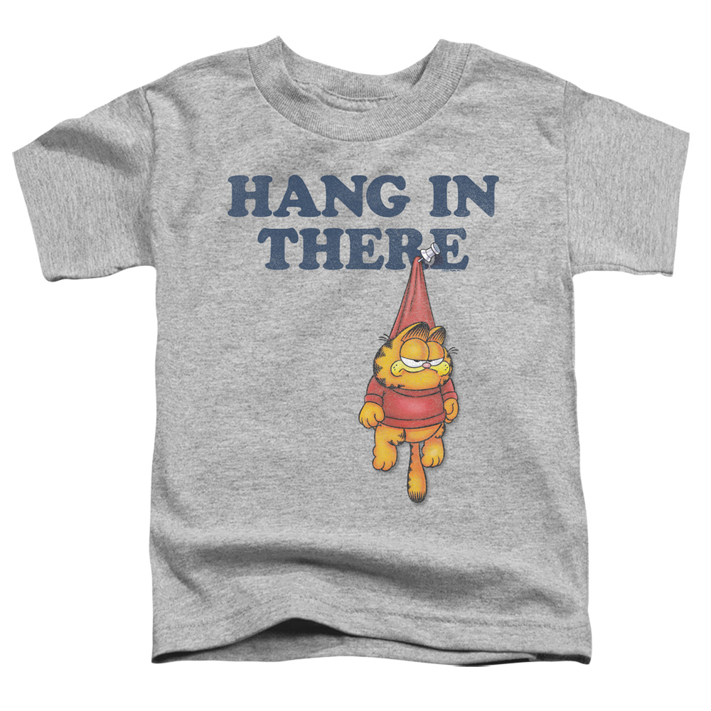 GAR715-TT-1 Garfield Hang in There Toddler Short Sleeve T-Shirt, Athletic Heather - Small 2T