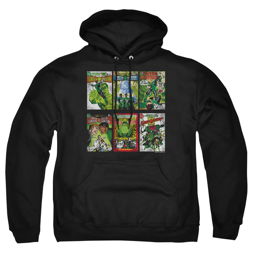 GL104-AFTH-7 Green Lantern Covers Adult Pullover Hoodie, Black - 4X