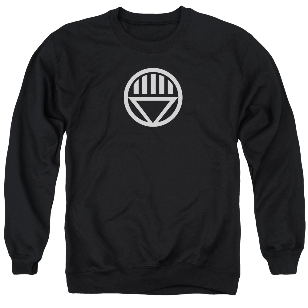 GL234-AS-2 Green Lantern Black Logo Adult Crewneck Sweatshirt, Black - Medium
