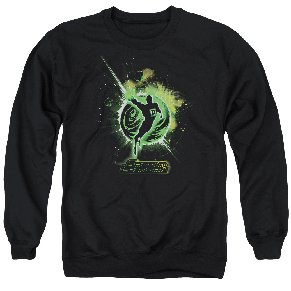 GL210-AS-5 Green Lantern Shadow Adult Crewneck Sweatshirt, Black - 2X