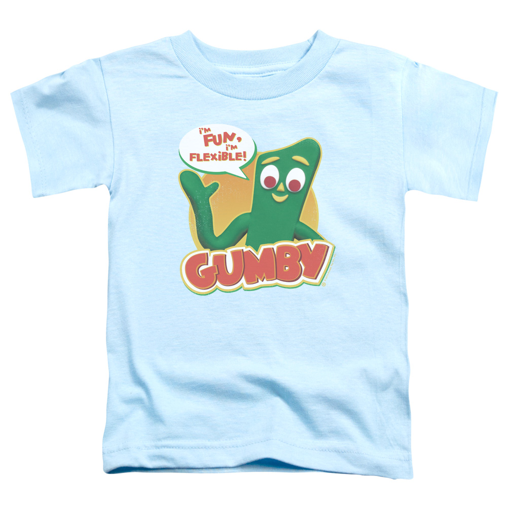 GMB103B-TT-2 Gumby Fun & Flexible Toddler Short Sleeve T-Shirt, Light Blue - Medium 3T