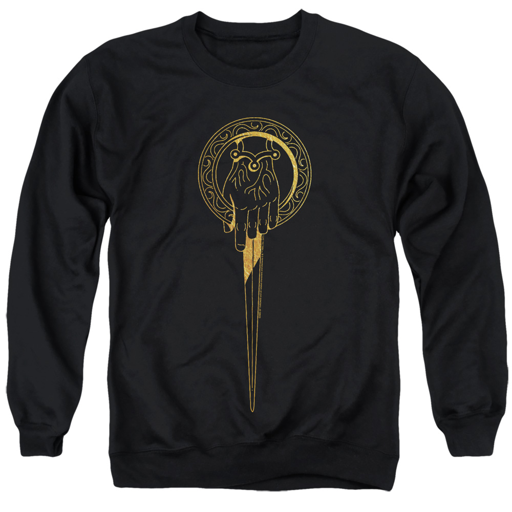 GOT148-AS-6 Game of Thrones Hand of the King Icon Adult Crewneck Sweatshirt, Black - 3X