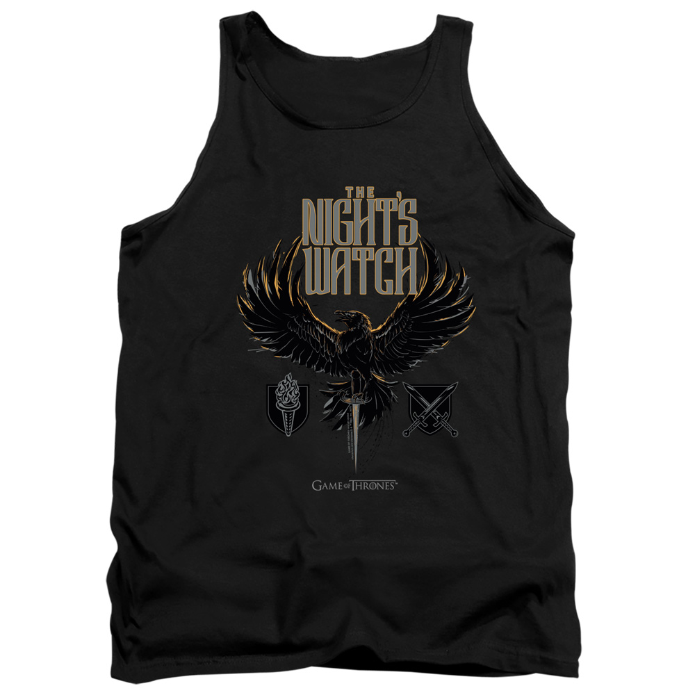 GOT160-TK-5 Game of Thrones The Nights Watch Adult Tank Top, Black - 2X