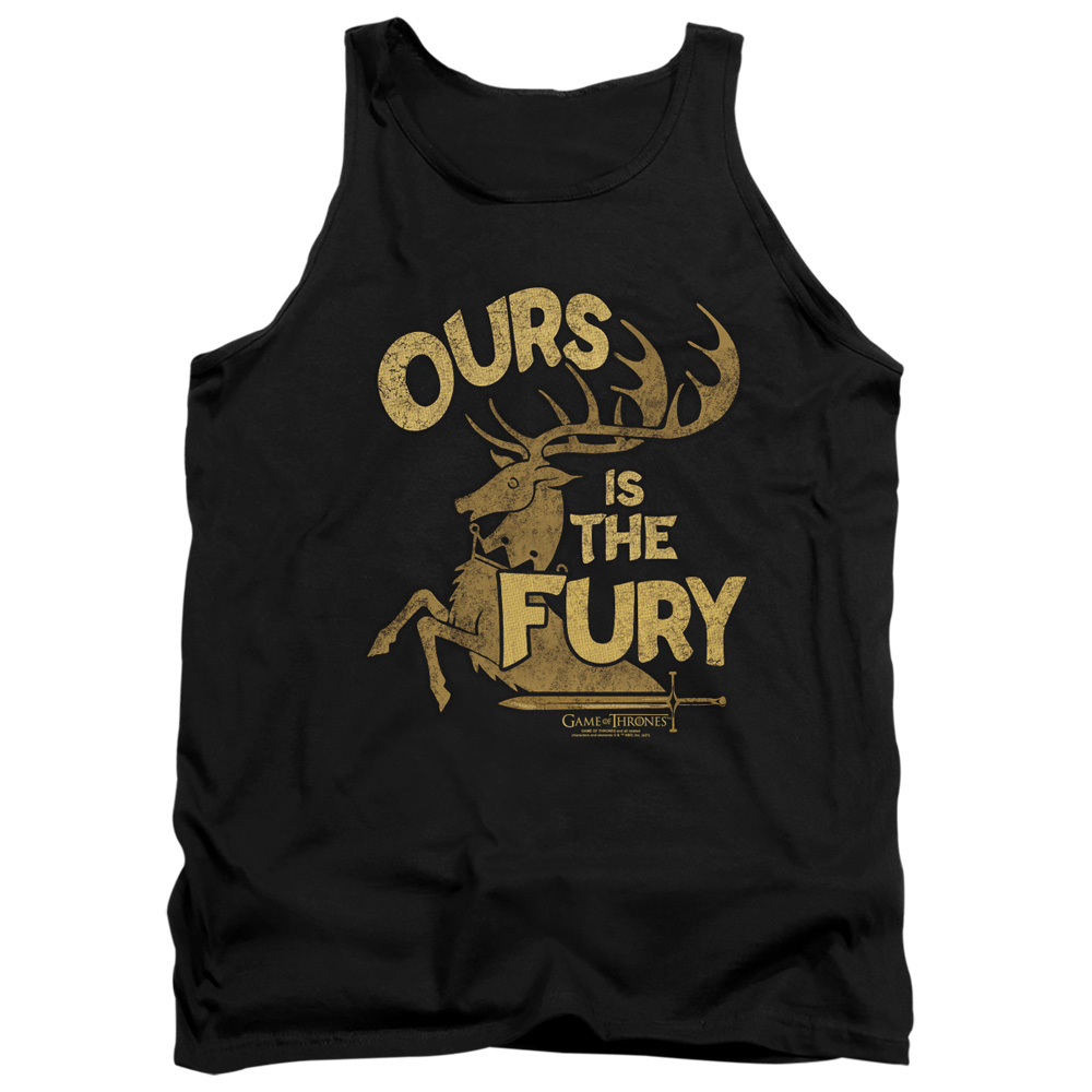 GOT233-TK-4 Game of Thrones Fury Adult Tank Top, Black - Extra Large