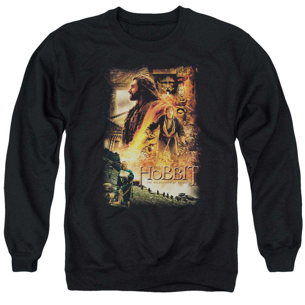 HOB2003-AS-2 Hobbit Golden Chamber Adult Crewneck Sweatshirt, Black - Medium