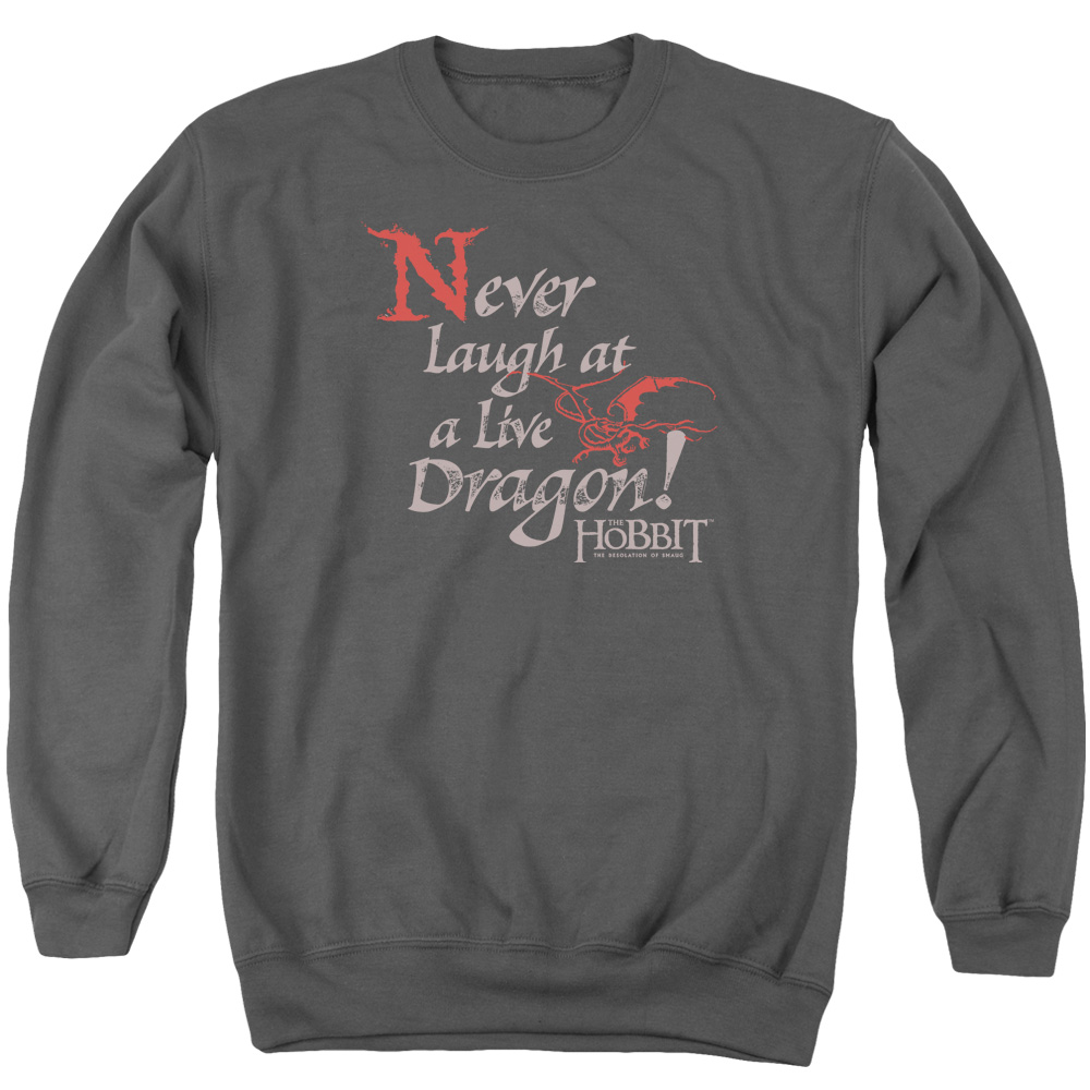 HOB2013-AS-2 Hobbit Never Laugh Adult Crewneck Sweatshirt, Charcoal - Medium