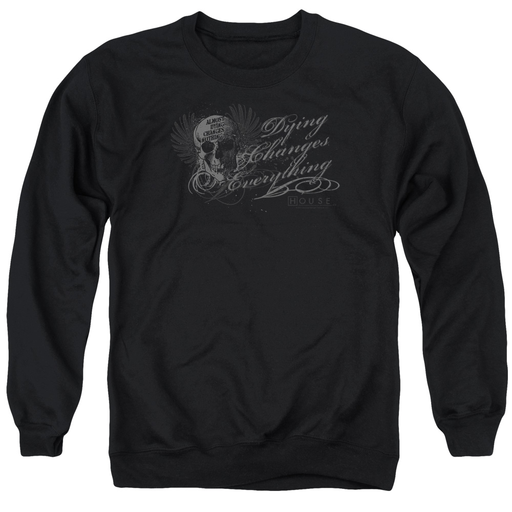 NBC522-AS-4 House Changes Everything Adult Crewneck Sweatshirt, Black - Extra Large