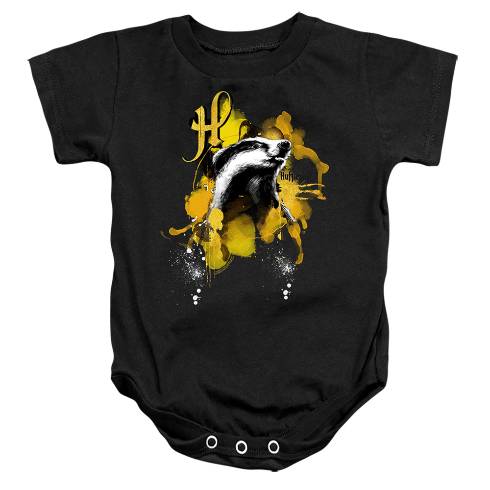 HP8450-SS-2 Harry Potter Urban Elegance Hufflepuff Decalr Infant Snapsuit, Black - Medium - 12 Month