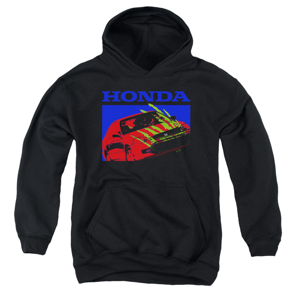 HNDA121-YFTH-2 Honda Civic Bold Youth Hooded Sweatshirt, Black - Medium