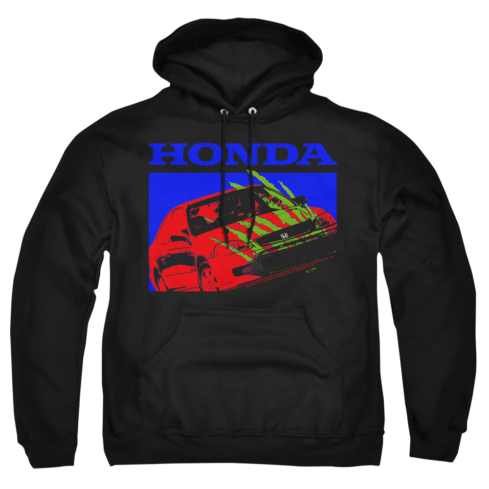 HNDA121-AFTH-6 Honda Civic Bold Adult Pullover Hoodie, Black - 3X