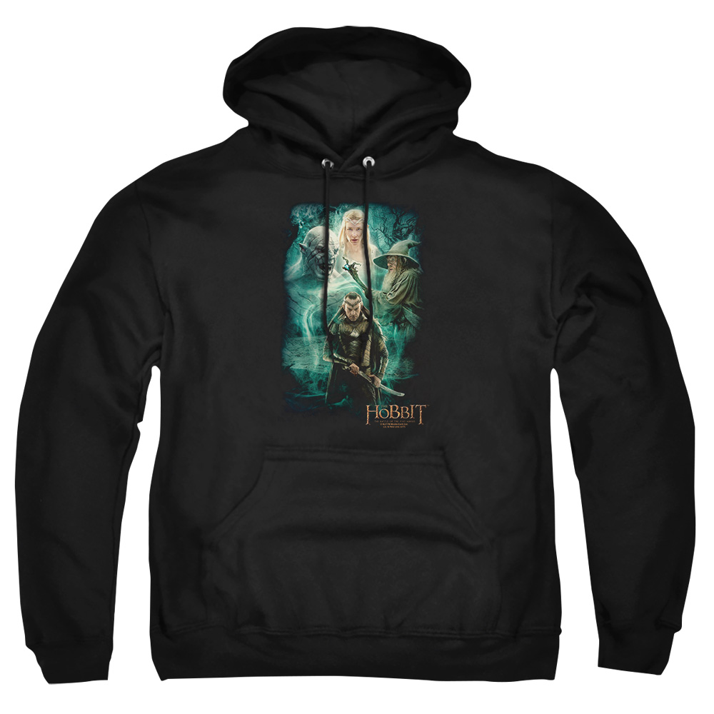 HOB3010-AFTH-7 Hobbit Elronds Crew Adult Pullover Hoodie, Black - 4X