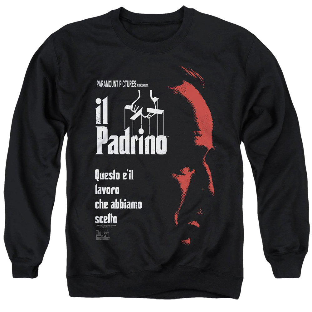 PAR800-AS-4 Godfather Italian Profile Adult Crewneck Sweatshirt, Black - Extra Large
